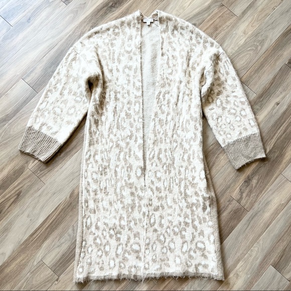 Topshop Sweaters - Topshop Duster Cardigan Leopard Animal Print Sweater Long Oversized Medium M